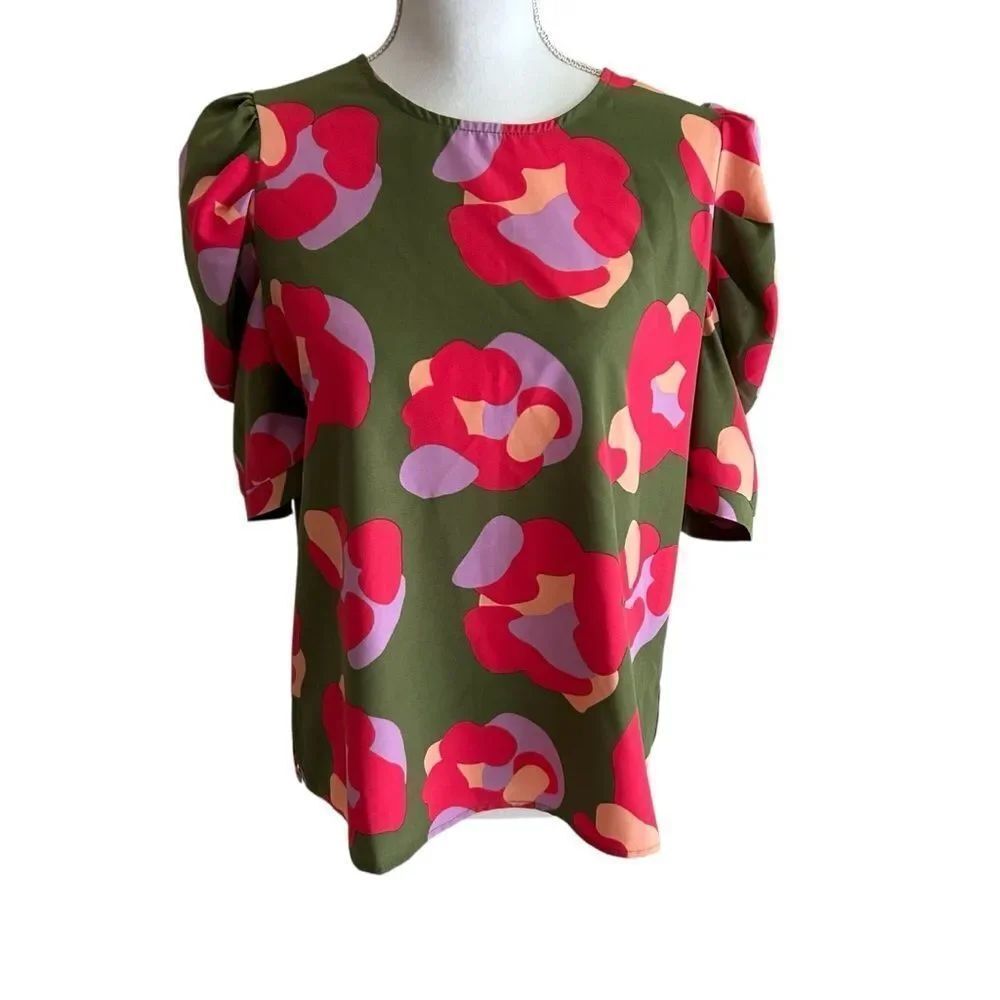 Michelle Mcdowell Blouse Blouse Top Tory In Spot On Olive Size Medium